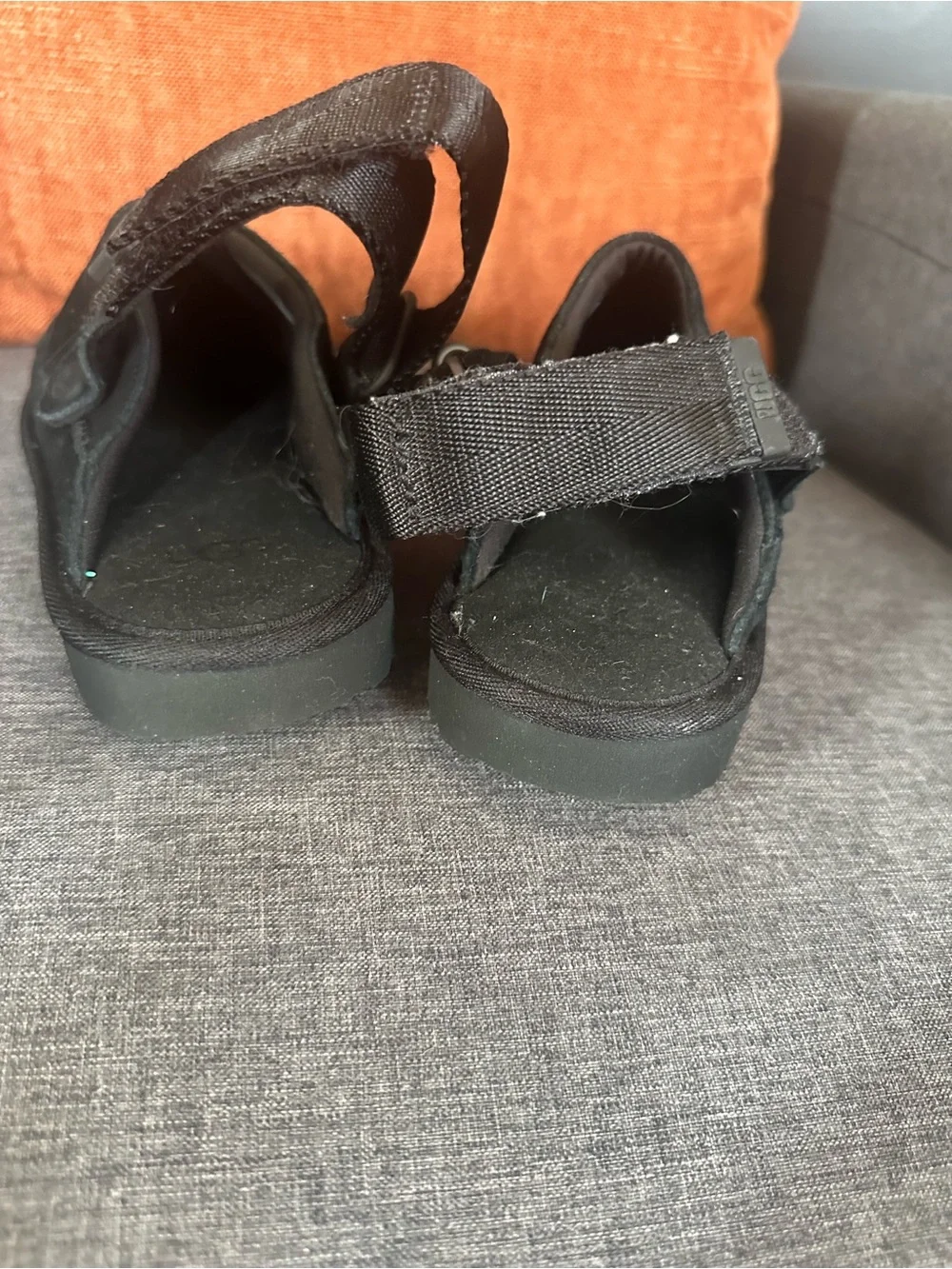 UGG Kids Black Suede Moccasin Slip-Ons